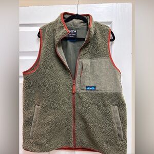 Kavu Outdoor Sage Green Fleece Vest with Trim XL